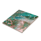 Pfirsichfarben und türkisfarbene Acrylsäure Abstra Fliese (Seite)