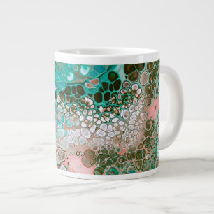Pfirsichfarben und türkisfarbene Acrylsäure Abstra Jumbo-Tasse