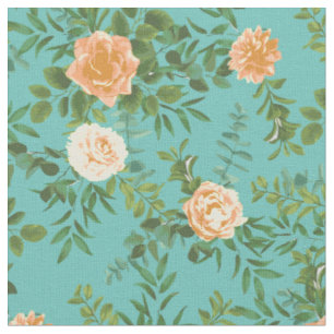 Pfirsichfarbene Aquamarine Rose Bluthochdruck Blum Stoff