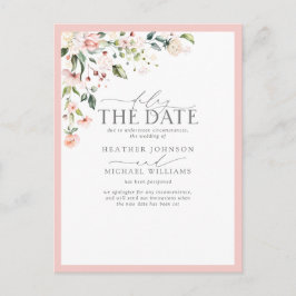 Pfirsichfarbene Aquarellfarben Verspätung des Datu Postkarte