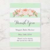 Pfirsichfarbene Babydusche Lebensmitteletikett (Einzelnes Label)