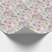 Pfirsichfarbene, blassrosa Rose Geschenkpapier (Ecke)