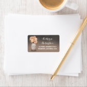 Pfirsichfarbene Blume Adressaufkleber (Insitu)