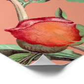 Pfirsichfarbene Blume Hochzeitsdiagramm Poster (Ecke)