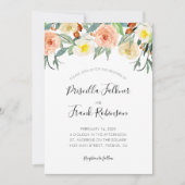 Pfirsichfarbene Blume in einer Hochzeit Einladung (Vorderseite)