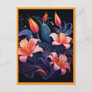 PFIRSICHFARBENE BLUMEN #2 POSTKARTE
