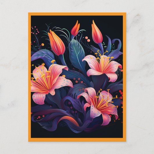 PFIRSICHFARBENE BLUMEN #2 POSTKARTE (Vorderseite)
