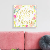 Pfirsichfarbene Blüte Folgen Sie Ihrem Herzen Leinwanddruck (Insitu (Wohnzimmer))