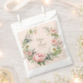 Pfirsichfarbene Blütenhochzeit und Blütenrosa Geschenktütchen (Ausgeschnitten)