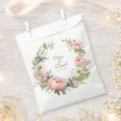 Pfirsichfarbene Blütenhochzeit und Blütenrosa Geschenktütchen (Ausgeschnitten)