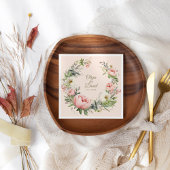 Pfirsichfarbene Blütenhochzeit und Blütenrosa Serviette