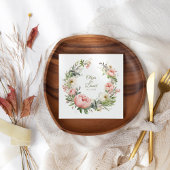 Pfirsichfarbene Blütenhochzeit und Blütenrosa Serviette