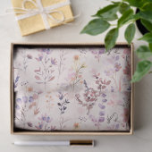 Pfirsichfarbene Boho-Wasserfarben-Wildblume Seidenpapier (Geschenk)