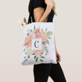 Pfirsichfarbene Bouquet mit beliebigen Monogrammen Tasche (Von Nahem)