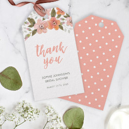 Pfirsichfarbene Floral Vielen Dank für jede Verans Geschenkanhänger