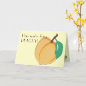 Pfirsichfarbene Gruß-Karte Karte (Gelbe Blume)