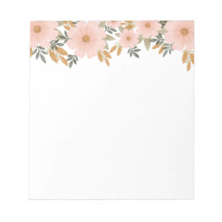 Pfirsichfarbene Herbstblumen Notizblock