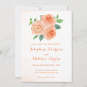 Pfirsichfarbene Hochzeitseinladungen für Rose Einladung (Vorderseite)