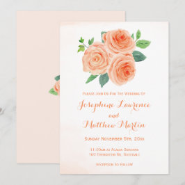 Pfirsichfarbene Hochzeitseinladungen für Rose Einladung