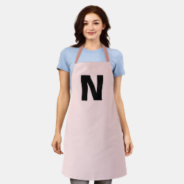 Pfirsichfarbene moderne stilvolle Monogramm Anfang Schürze