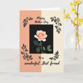 Pfirsichfarbene Muttertags-Karte Karte (Gelbe Blume)