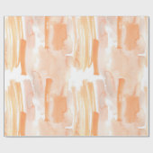 Pfirsichfarbene Pinselstriche Abstrakt Geschenkpapier (Flach)
