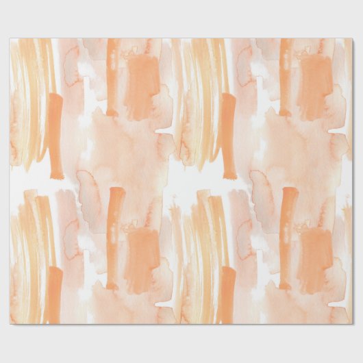 Pfirsichfarbene Pinselstriche Abstrakt Geschenkpapier (Flach)