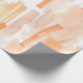 Pfirsichfarbene Pinselstriche Abstrakt Geschenkpapier (Ecke)