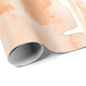 Pfirsichfarbene Pinselstriche Abstrakt Geschenkpapier (Rolleneckpunkt)