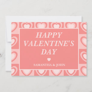Pfirsichfarbene Retro-Herzen Valentinsgeschenk Feiertagskarte