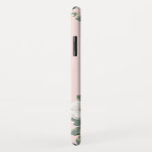 Pfirsichfarbene Rose Blush Pink Floral Monogramm Case-Mate iPhone Hülle (Hinten/Rechts)