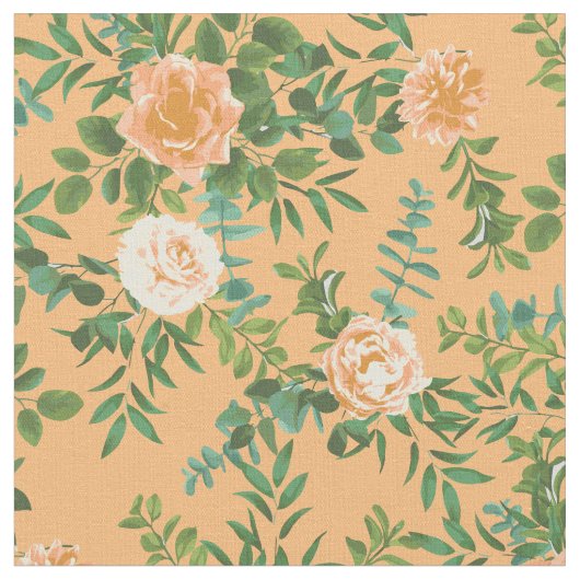 Pfirsichfarbene Rose Bluthochdruck Blume Stoff (Nahaufnahme)