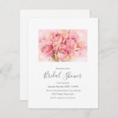 Pfirsichfarbene Rose Einladung (Vorne/Hinten)