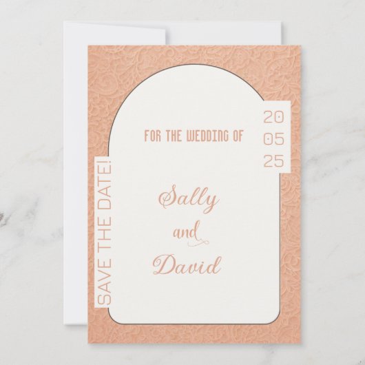 Pfirsichfarbene Rose Einladung (Rückseite)