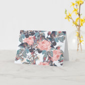 pfirsichfarbene Rose Geburtstag Karte (Gelbe Blume)