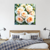 Pfirsichfarbene Rose Leinwanddruck (Insitu (Schlafzimmer))
