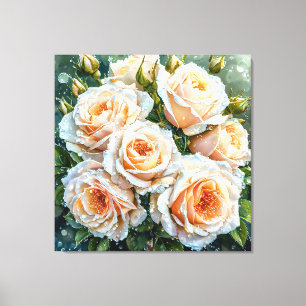 Pfirsichfarbene Rose Leinwanddruck