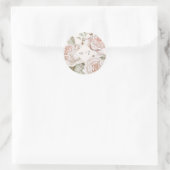 Pfirsichfarbene Rose mit Monogramm Hochzeit Runder Aufkleber (Tasche)