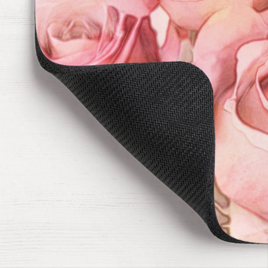 Pfirsichfarbene Rose Mousepad (Ecke)