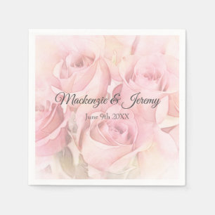 Pfirsichfarbene Rose Serviette