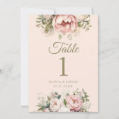 Pfirsichfarbene und rosafarbene Hochzeitsstimmung (Vorderseite)