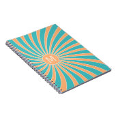 Pfirsichfarbene und türkisfarbene Retrostil Notizblock (Rechte Seite)