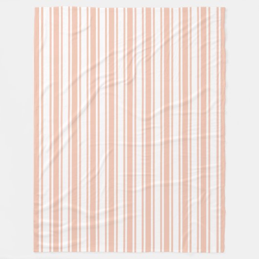 Pfirsichfarbene und weiße Streifen Fleecedecke (Vorderseite)
