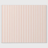 Pfirsichfarbene und weiße Streifen Geschenkpapier (Flach)