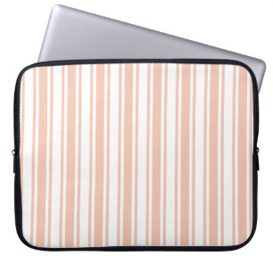 Pfirsichfarbene und weiße Streifen Laptopschutzhülle