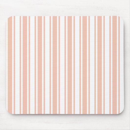 Pfirsichfarbene und weiße Streifen Mousepad (Vorne)