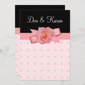 Pfirsichfarbene Wedding Rosen-Polka-Punkte Einladung (Vorne/Hinten)