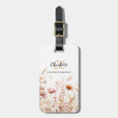 Pfirsichfarbene Wildblumen Gepäckanhänger (Vorderseite vertikal)