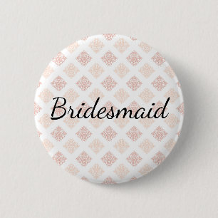 Pfirsichfarbener Brautjungfer im Damast-Stil Button