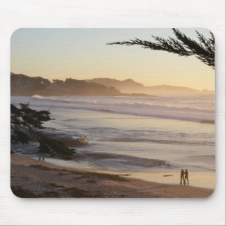 Pfirsichfarbener Carmel Strand-Sonnenuntergang Mousepad